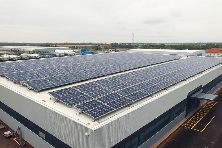 Commercial flat roof solar installation in Devon by Engage Solar
